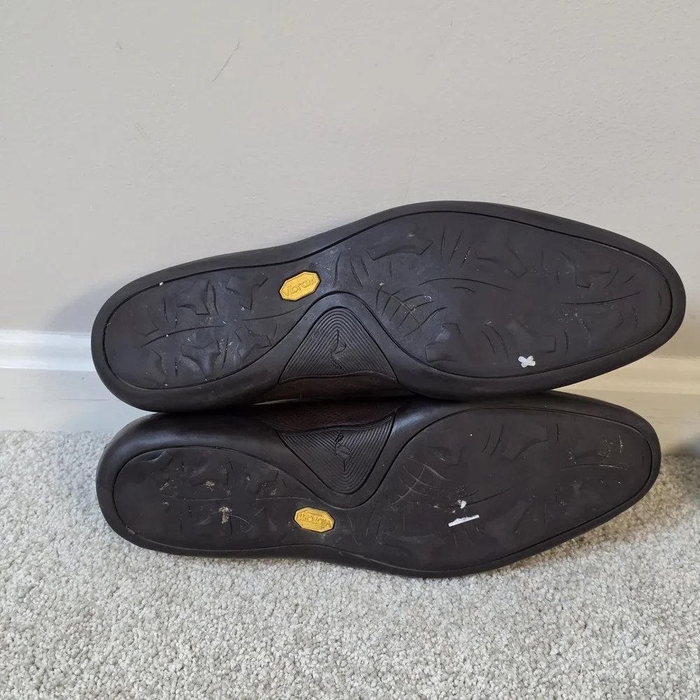 Harrys of London Dexter Brown Calf Leather Shoes Vibram Sole Mens US 9.5 EU 43.5